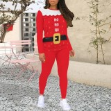 1 Piece Custom Casual Digital Printing Christmas Long Sleeve Pant Set