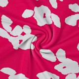 1 Piece Custom Casual Digital Printing V Neck Split Short Set