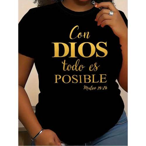 1 Piece Custom Black Casual Short Sleeve Print T-shirt