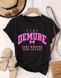 1 Piece Custom Black Casual Short Sleeve Print T-shirt