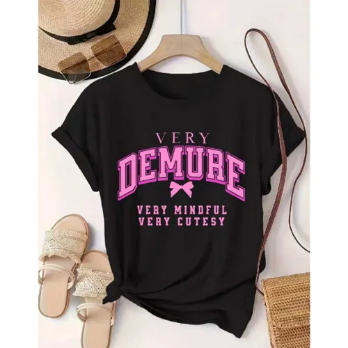 1 Piece Custom Black Casual Short Sleeve Print T-shirt