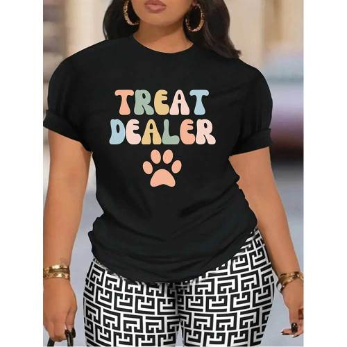 1 Piece Custom Black Casual Short Sleeve Print T-shirt