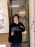 Autumn/Spring Cotton Long Sleeve Printed O Neck Pullover Sweatshirt