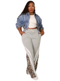 Multi-layered Leopard Print Loose Trousers