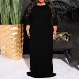 1 Piece Custom Casual Print Long Sleeve Maxi Dress