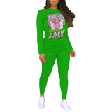 1 Piece Custom Casual Print Short Sleeve Christmas Pant Set