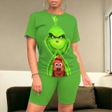 1 Piece Custom Casual Print Short Sleeve Short Set