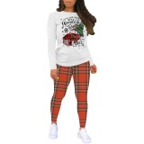 1 Piece Custom Casual Print Short Sleeve Christmas Pants Set