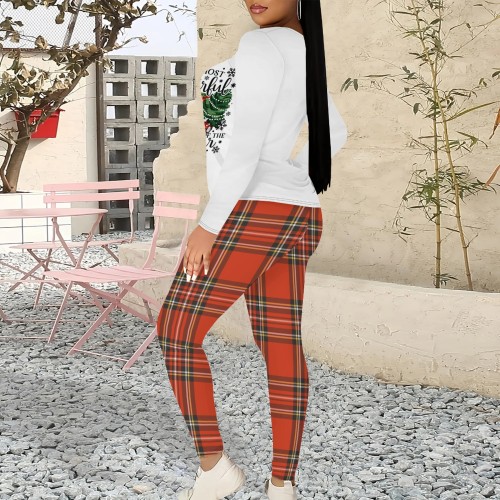 1 Piece Custom Casual Print Short Sleeve Christmas Pants Set