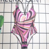 Summer Beach Padded Printed Straps 1 Piece Swimwears