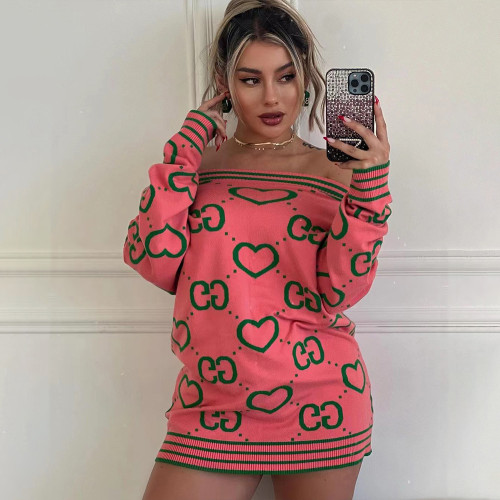 Winter Long Sleeve Off Shoulder Sweater Dress