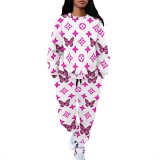 1 Piece Custom Casual Print Long Sleeve Pant Set