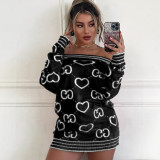 Winter Long Sleeve Off Shoulder Sweater Dress