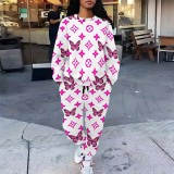 1 Piece Custom Casual Print Long Sleeve Pant Set