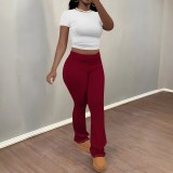 1 Piece Custom Casual Print Short Sleeve Pant Set