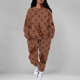 1 Piece Custom Casual Print Long Sleeve Pant Set