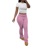 1 Piece Custom Casual Print Short Sleeve Pant Set