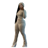 Solid Color Tight Slim Stretch Sportswear Sweatshirt Sweatpants
