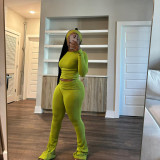 Solid Color Tight Slim Stretch Sportswear Sweatshirt Sweatpants