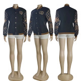 Autumn/winter Embroidery Ladies Jacket Casual Baseball Uniform