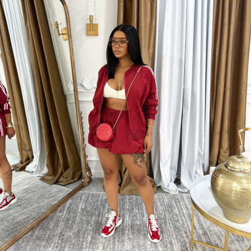 Ribbon Jacket Dress Mini Sporty Bubble Hem Skirt Set