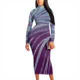 1 Piece Custom Casual Print High Neck Mid Dresses