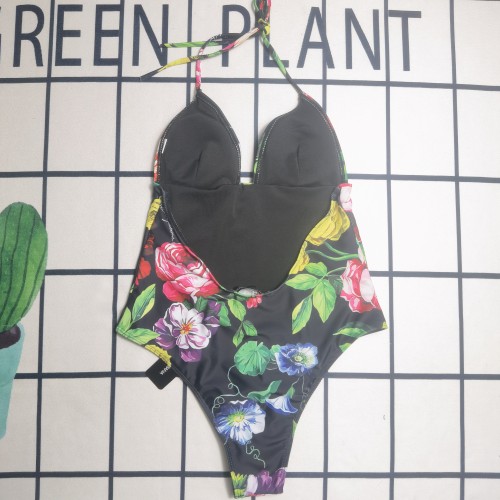Summer Beach Padded Printed Halter One Piece Swimwears