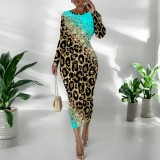 1 Piece Custom Casual Print Long Sleeve Mid Dresses
