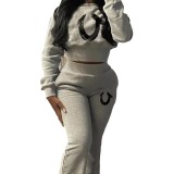 Autumn/Winter Sports Long-Sleeved Top Straight Pants Two Piece Set