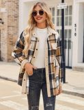 Womens Plaid Winter Button Up Flannel Oversized Fuzzy Warm Coat Jackets
