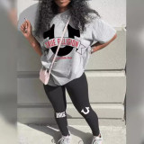Hip-hop Printed Sweatshirt Pant Set