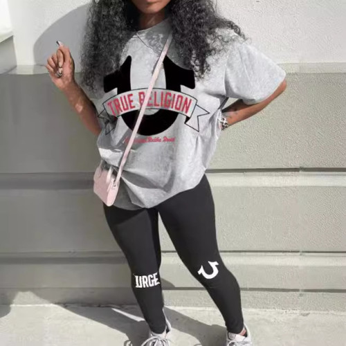 Hip-hop Printed Sweatshirt Pant Set
