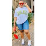 Cotton Short Sleeve Round Neck Printed T-shirt