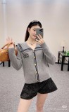 Autumn/winter Lapel Color Matching Knitted Cardigan