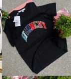 Cotton Short Sleeve Round Neck Printed T-shirt Tops
