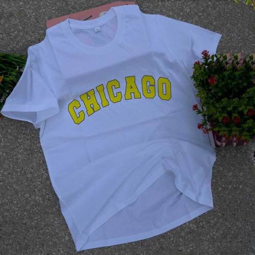 Cotton Short Sleeve Round Neck Printed T-shirt