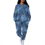1 Piece Custom Casual Print Long Sleeve Sweatshirt Sweatpant Two Piece