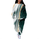 1 Piece Custom Casual Print Long Sleeve Sweatshirt Sweatpant Two Piece