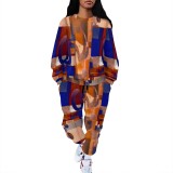 1 Piece Custom Casual Print Long Sleeve Sweatshirt Sweatpant Two Piece