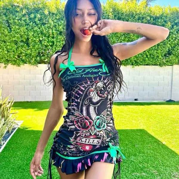 Vintage Halloween Skull Positioning Print Oil Painting Drawstring Straps Dress