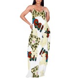 1 Piece Custom Casual Print Straps Long Dresses