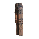 Fashion Casual Patchwork Multi-pocket Harmonica Jeans