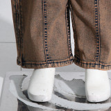 Fashion Casual Patchwork Multi-pocket Harmonica Jeans