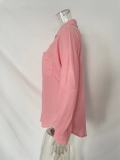 Women's POLO Collar Waffle Knitted Shacket Button Down Shirts