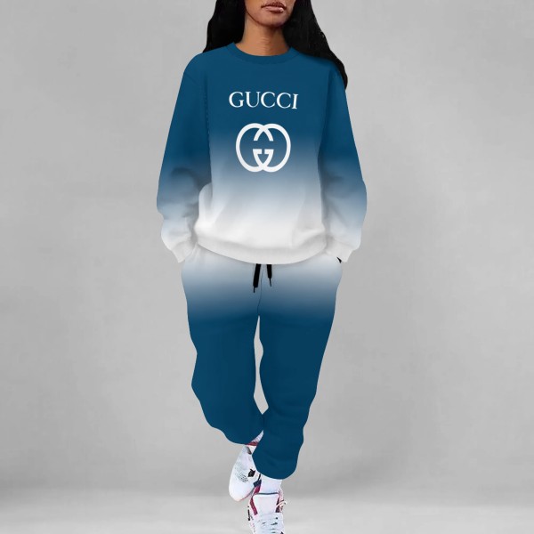 1 Piece Custom Casual Print Long Sleeve Gradient Color Pant Set