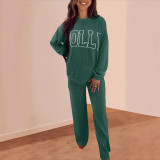 Fiery Red JOLLY Corded Long Sleeve Top and Pockets Pants Set