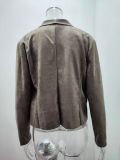 Solid Long Sleeve Flowy Draped Crop Coat Top Casual Loose Jacket Outwear