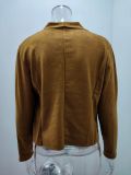 Solid Long Sleeve Flowy Draped Crop Coat Top Casual Loose Jacket Outwear