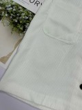 Womens Corduroy A-line Mini Skirts Pleated Button Front Skirts with Pockets