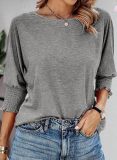Scoop Neck Long Sleeve Tops for Women 2025 Sexy Pull On T Shirts Tee